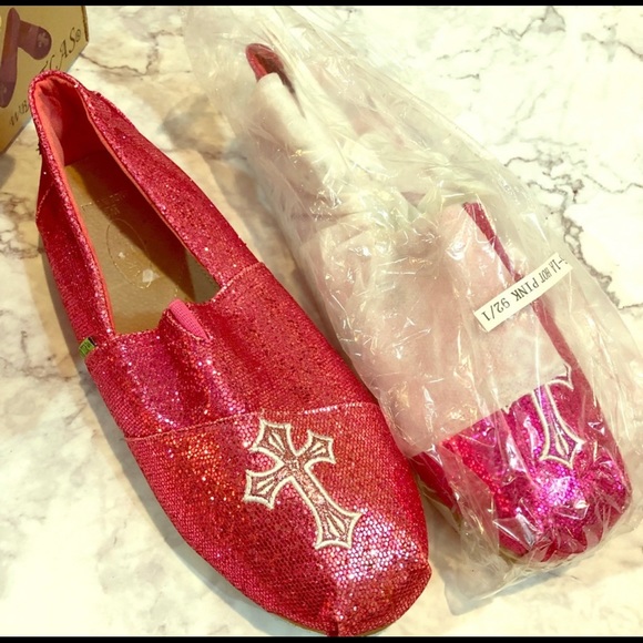 Atlas Sparkly Pink Fuchsia Loafers - Picture 3 of 5